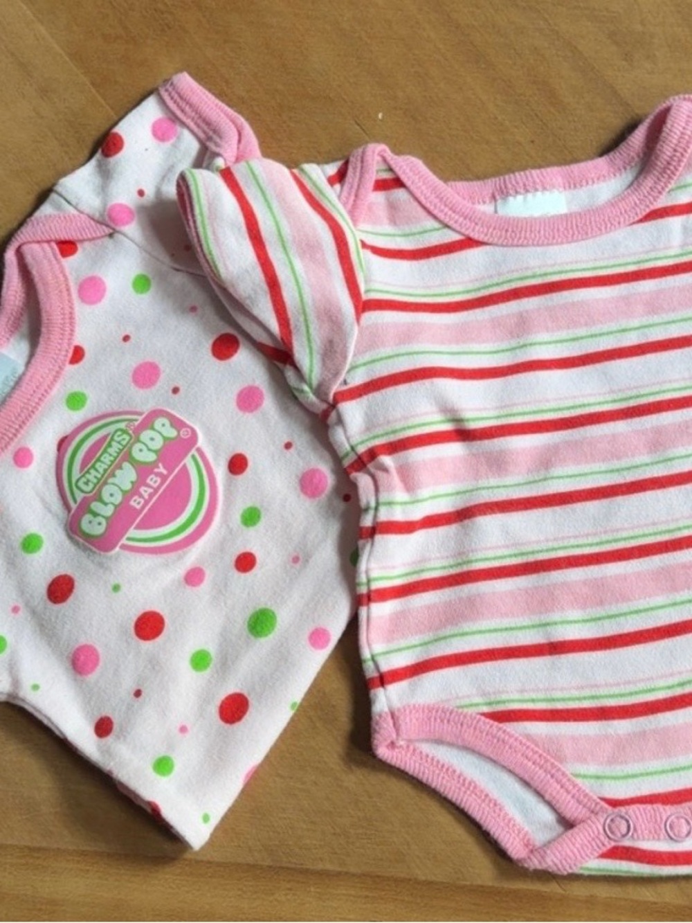 Baby Girls Pink Stripe & Dot Bodysuit Set